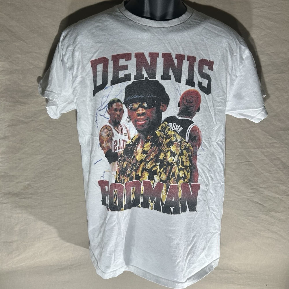 Dennis Rodman Collage Graphic T-Shirt White Medium
